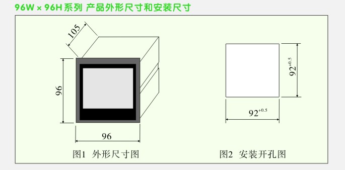 數顯控制儀,DT509智能四回路數顯表,多回路巡檢控制儀外形尺寸和安裝方式