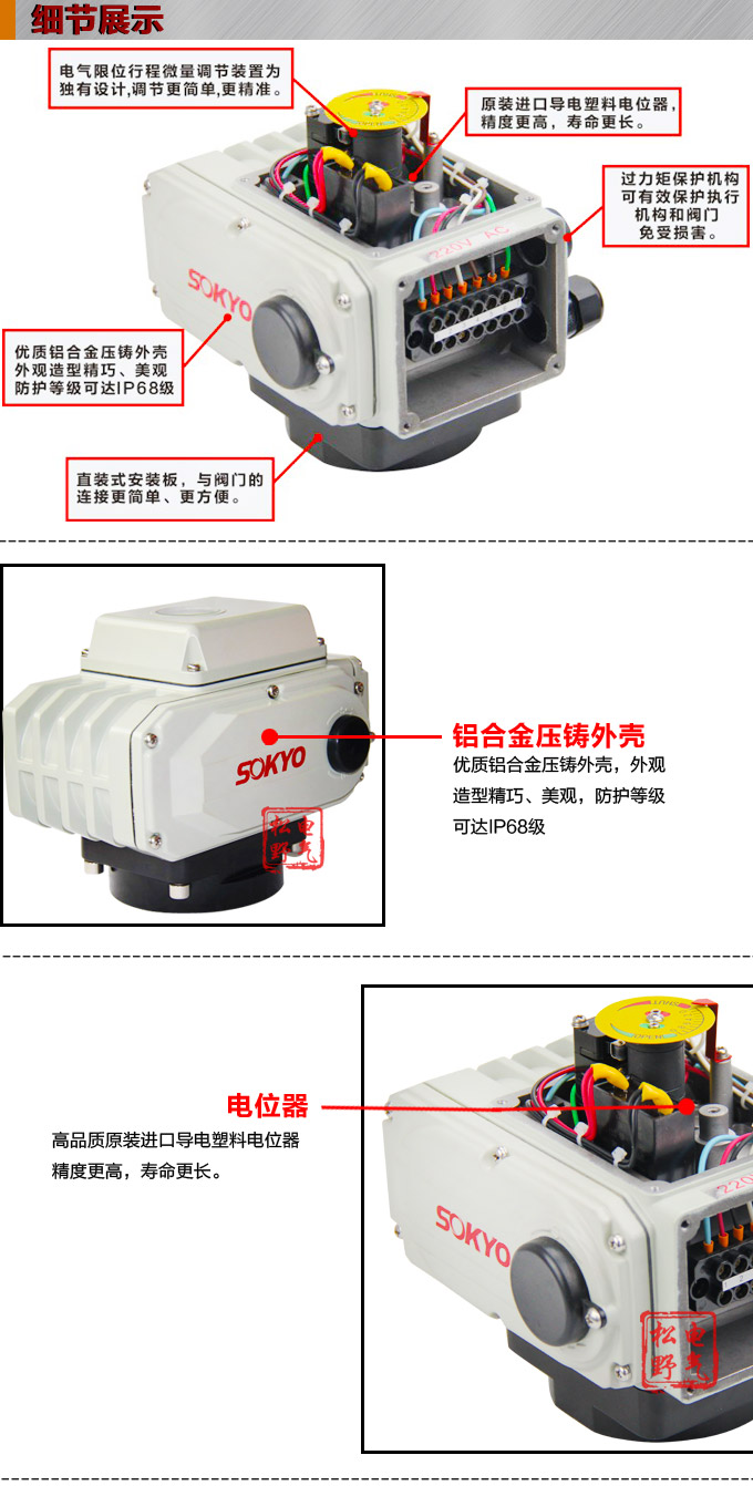 電動執行機構,YTDG-RKB200電動執行器,電動頭細節圖1