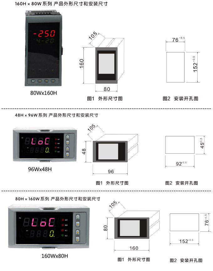 傳感器數顯表，DT100簡易型單回路顯示控制儀安裝示意圖3