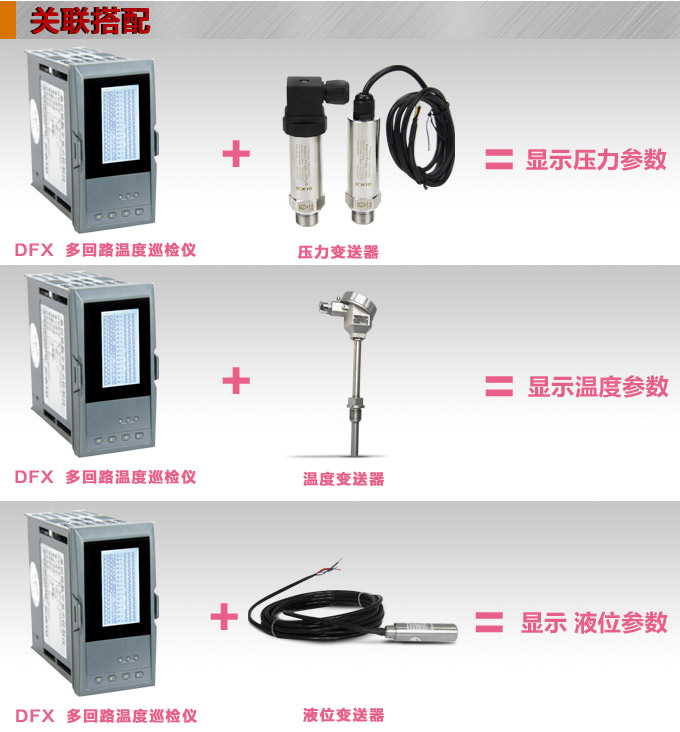 智能溫度巡檢儀，DFX20液晶溫度巡檢儀，多回路巡檢控制儀關聯搭配
