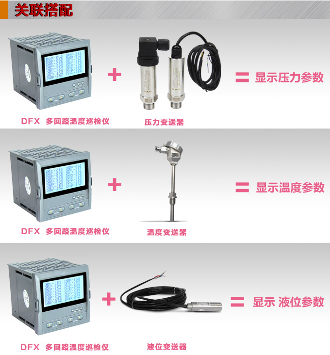 智能溫度巡檢儀，DFX9液晶溫度巡檢儀，多回路巡檢控制儀關聯搭配