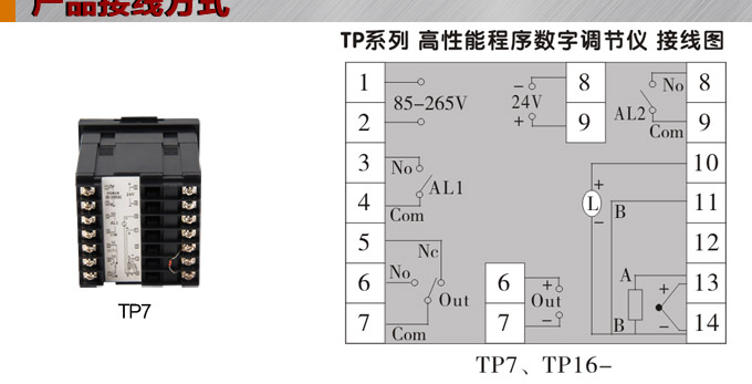 數字調節儀,TP7數字程序調節儀,智能PID調節器接線方式