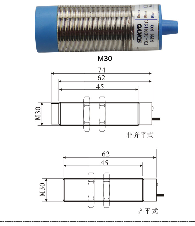 電容式接近開關,TY電容式接近開關,接近傳感器結構圖1