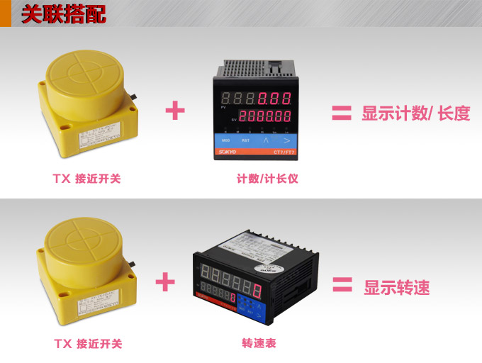 電感式接近開關,TX-H凸字型接近開關,接近傳感器關聯搭配