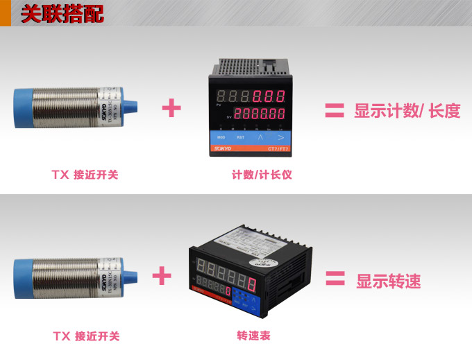 電感式接近開關,TX-30圓柱形接近開關關聯搭配
