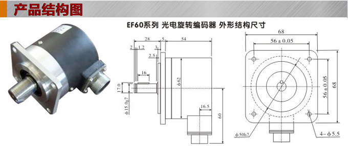 光電旋轉編碼器,EF60光電編碼器,編碼器,旋轉編碼器結構圖